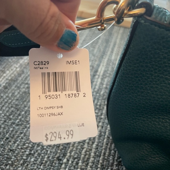 Coach small teal handbag - Picture 2 of 5